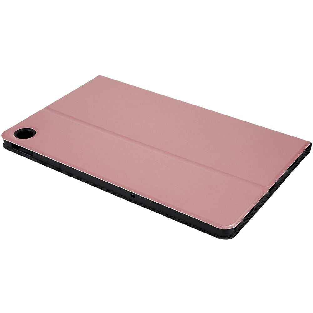 PU Leather Drop-Proof Case for Lenovo Tab M10 Plus (3rd Gen) / Xiaoxin Pad 2022 10.6 inch Tablet Stand Cover - Rose Gold