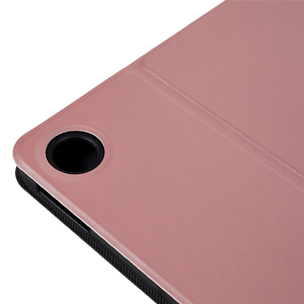 PU Leather Drop-Proof Case for Lenovo Tab M10 Plus (3rd Gen) / Xiaoxin Pad 2022 10.6 inch Tablet Stand Cover - Rose Gold