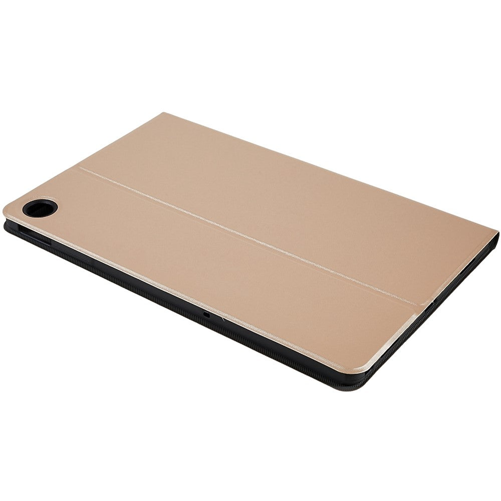 PU Leather Drop-Proof Case for Lenovo Tab M10 Plus (3rd Gen) / Xiaoxin Pad 2022 10.6 inch Tablet Stand Cover - Gold