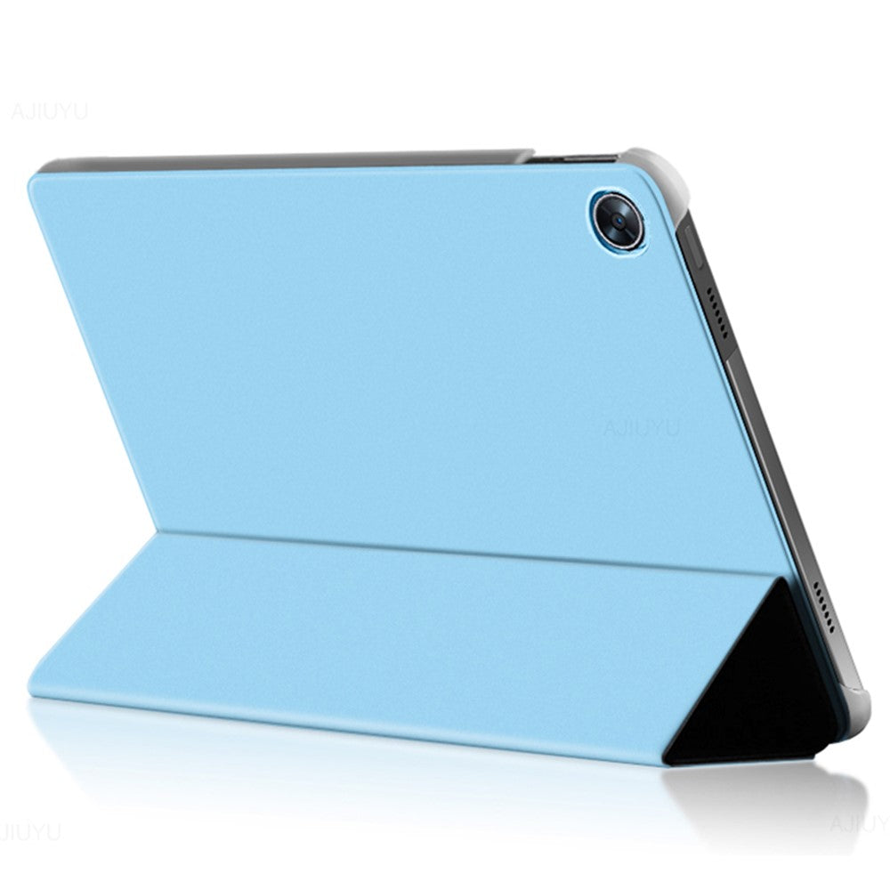 For Lenovo Tab M10 Plus (3rd Gen) / Xiaoxin Pad 2022 10.6 inch Tri-Fold Stand PU Leather + TPU Tablet Cover - Blue