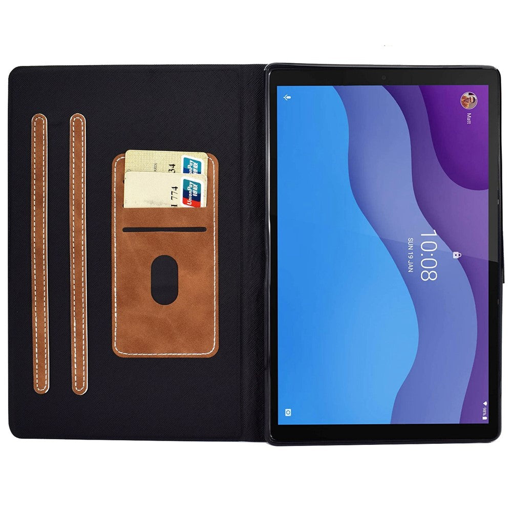 For Lenovo Tab M10 (Gen 3) TB-328F Split Leather Flip Stand Cover Auto Sleep/Wake Function Smart Tablet Case with Card Holders - Brown