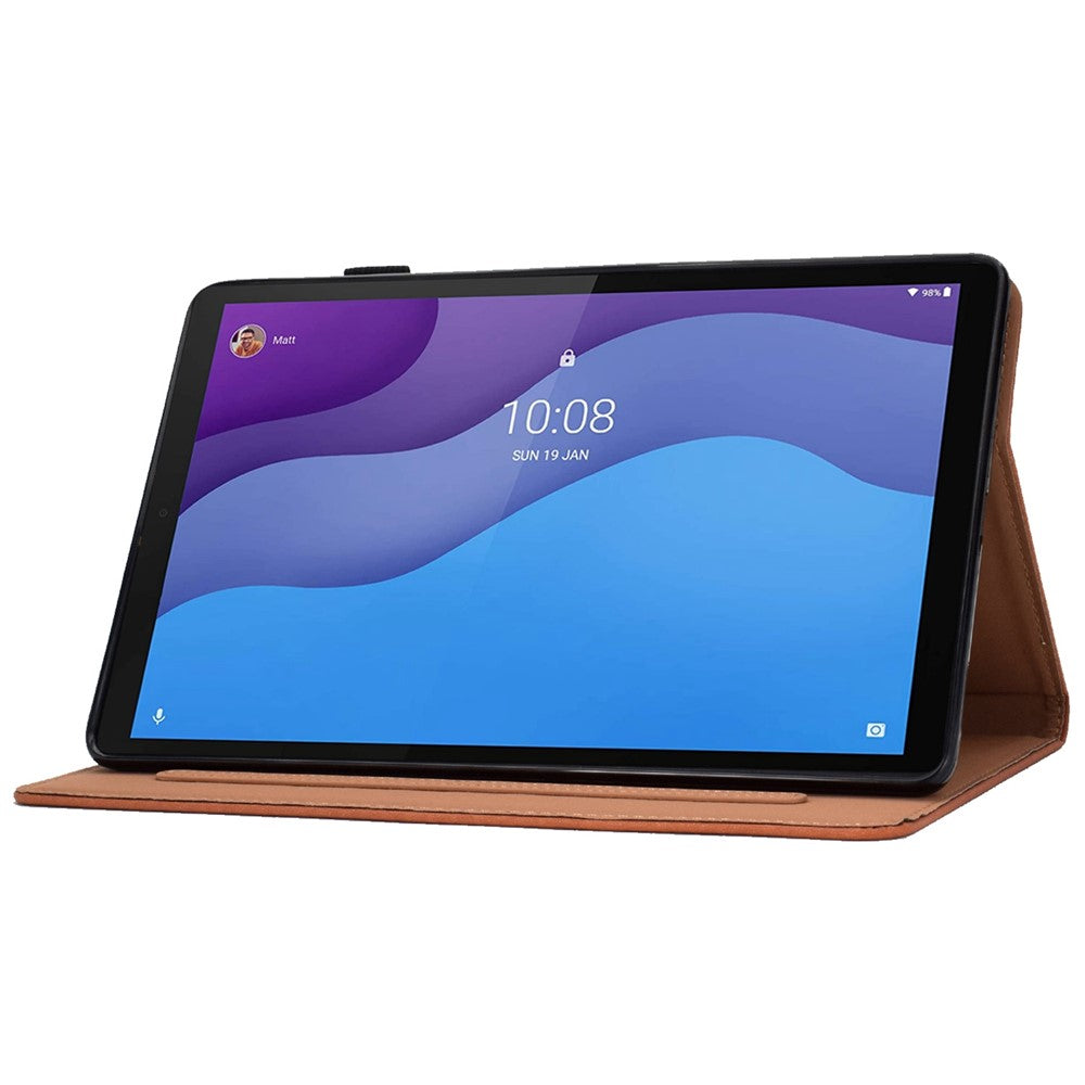 For Lenovo Tab M10 (Gen 3) TB-328F Fold Stand Magnetic Flip Case PU Leather Auto Sleep/Wake Cover with Card Slots and Pencil Holder - Blue