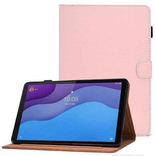 For Lenovo Tab M10 (Gen 3) TB-328F Fold Stand Magnetic Flip Case PU Leather Auto Sleep/Wake Cover with Card Slots and Pencil Holder - Pink