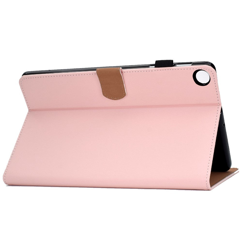 For Lenovo Tab M10 (Gen 3) TB-328F Fold Stand Magnetic Flip Case PU Leather Auto Sleep/Wake Cover with Card Slots and Pencil Holder - Pink