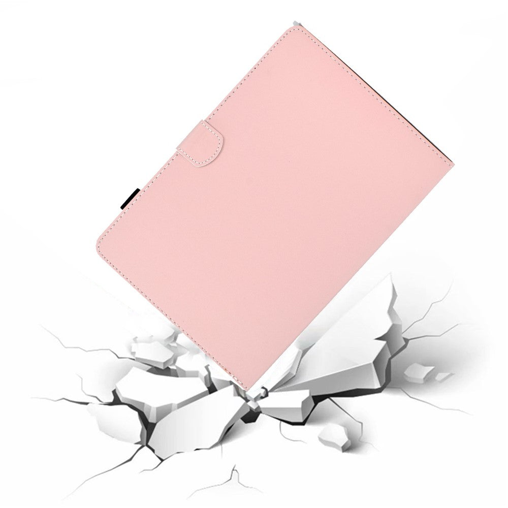 For Lenovo Tab M10 (Gen 3) TB-328F Fold Stand Magnetic Flip Case PU Leather Auto Sleep/Wake Cover with Card Slots and Pencil Holder - Pink