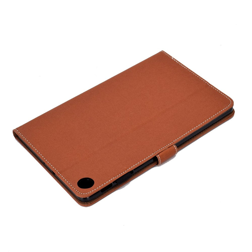 For Lenovo Tab M10 (Gen 3) TB-328F Fold Stand Magnetic Flip Case PU Leather Auto Sleep/Wake Cover with Card Slots and Pencil Holder - Brown
