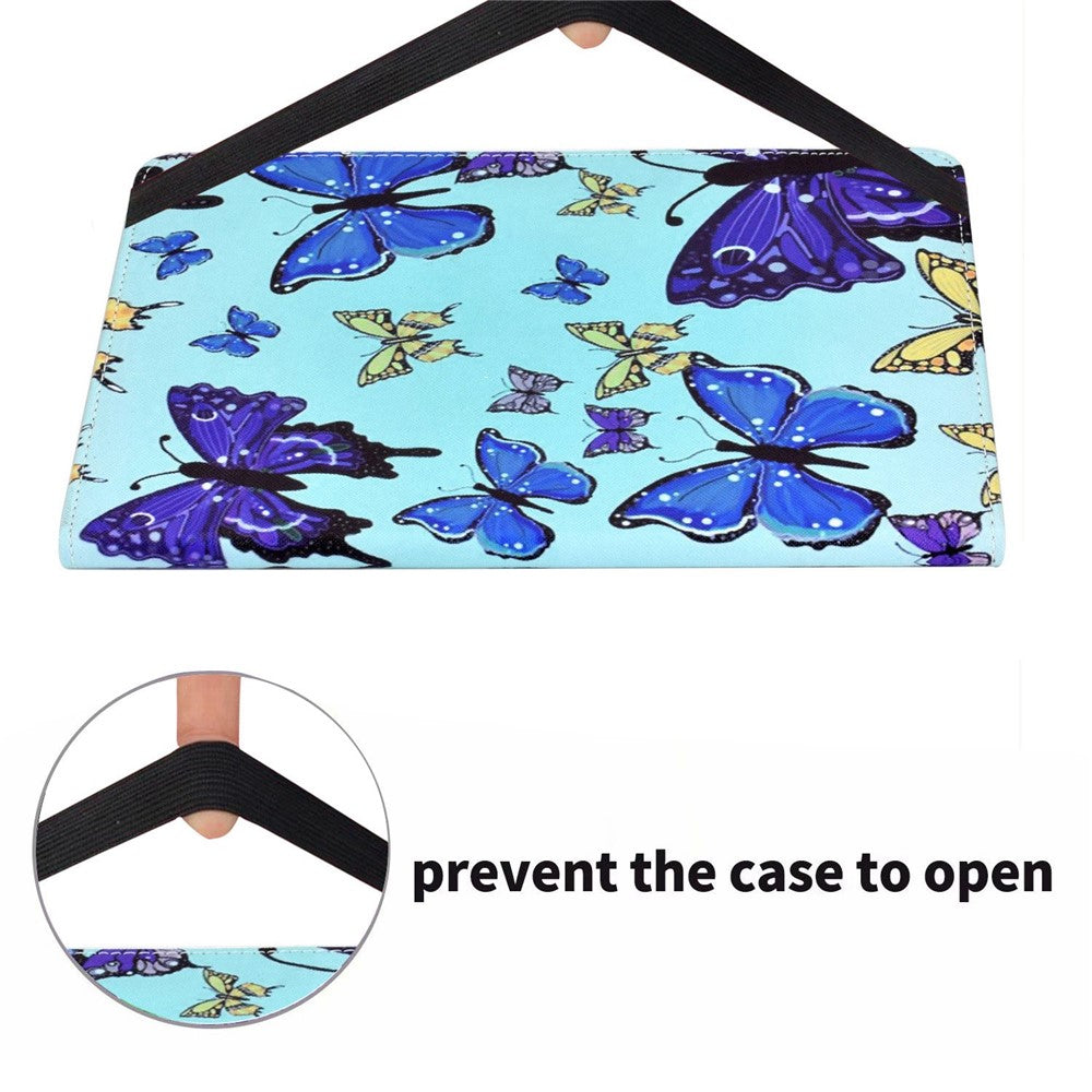 For Lenovo Tab M10 (Gen 3) TB-328FU / TB-328XU Pattern Printing Leather Stand Protective Case Card Slots Smart Cover with Elastic Band and Pencil Holder - Butterflies