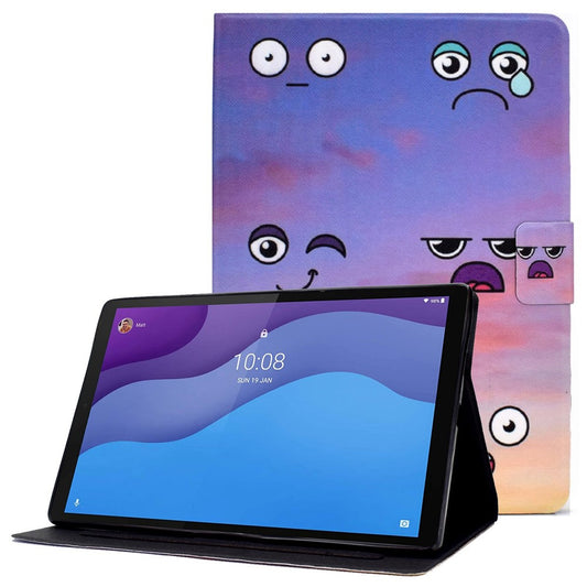 For Lenovo Tab M10 (Gen 3) TB-328FU / TB-328XU B1 Pattern Printing Stand PU Leather Folio Case Card Slots Smart Auto Wake / Sleep Shell with Pencil Holder - Expression