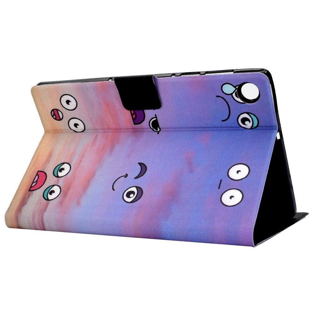 For Lenovo Tab M10 (Gen 3) TB-328FU / TB-328XU B1 Pattern Printing Stand PU Leather Folio Case Card Slots Smart Auto Wake / Sleep Shell with Pencil Holder - Expression