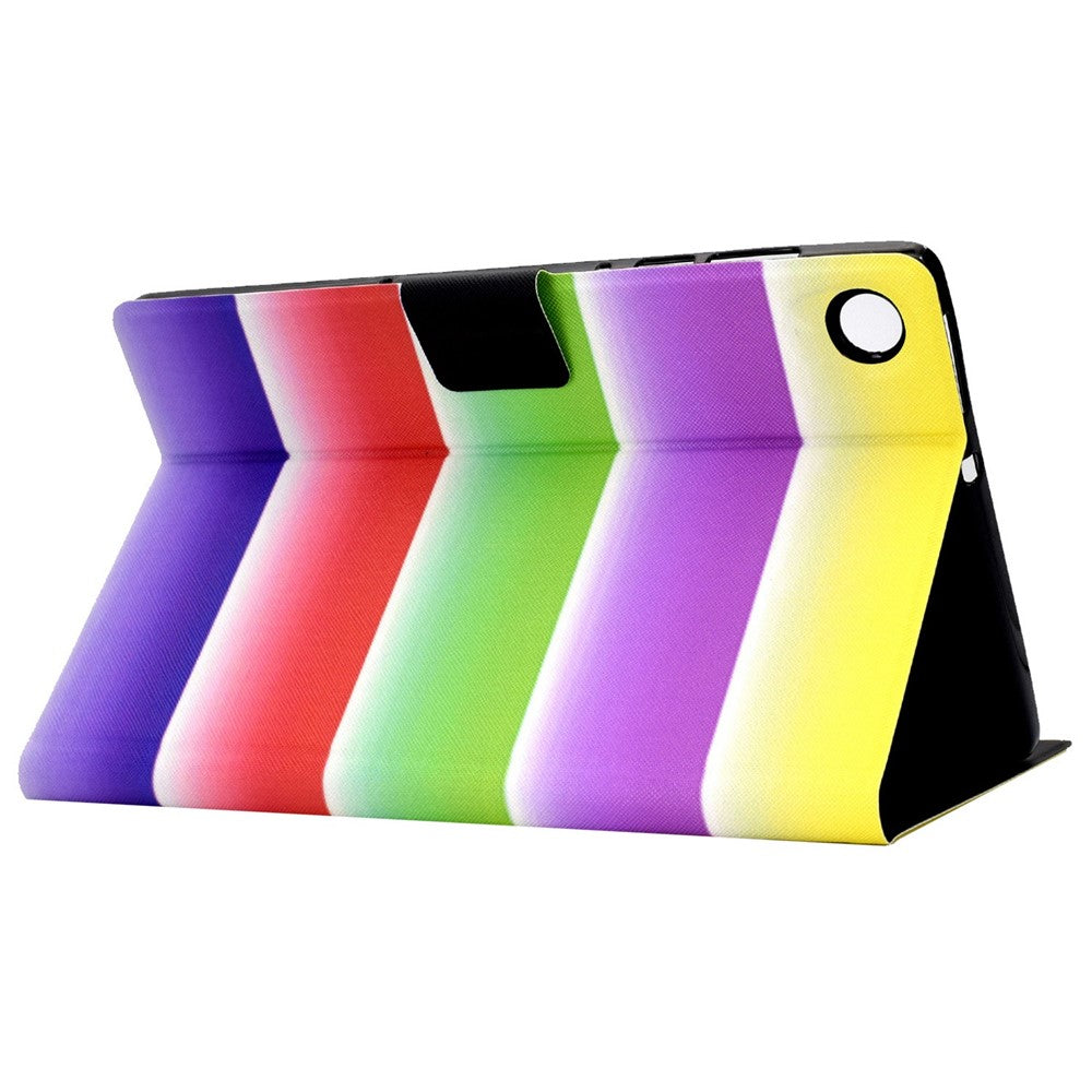 For Lenovo Tab M10 (Gen 3) TB-328FU / TB-328XU B2 Pattern Printing Stand Protective Case Auto Sleep / Wake Function PU Leather Smart Cover with Card Slots - Rainbow