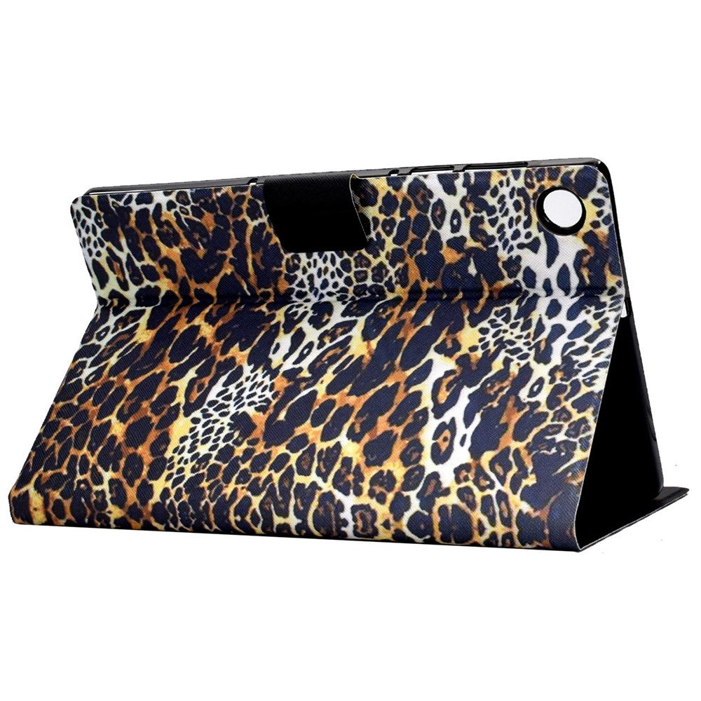 For Lenovo Tab M10 (Gen 3) TB-328FU / TB-328XU B2 Pattern Printing Stand Protective Case Auto Sleep / Wake Function PU Leather Smart Cover with Card Slots - Leopard Print