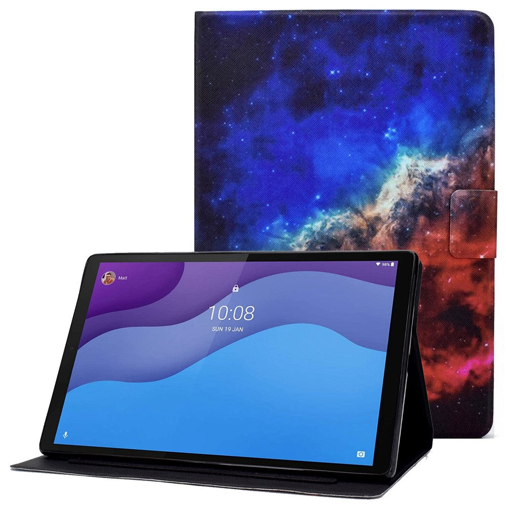 For Lenovo Tab M10 (Gen 3) TB-328FU / TB-328XU B2 Pattern Printing Stand Protective Case Auto Sleep / Wake Function PU Leather Smart Cover with Card Slots - Starry Sky
