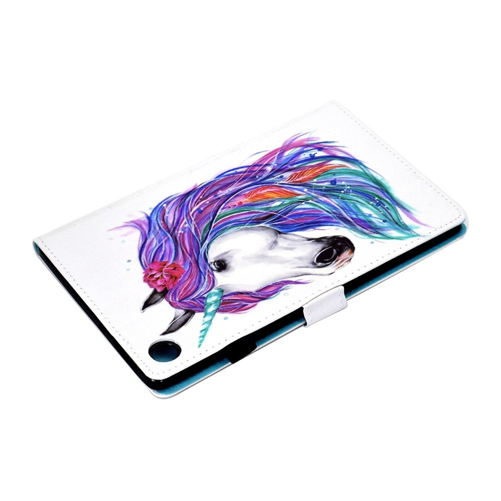 For Lenovo Tab M10 (Gen 3) TB-328FU / TB-328XU A2 Pattern Printing PU Leather Case Adjustable Stand Protection Smart Cover with Card Slots and Pencil Holder - Horse
