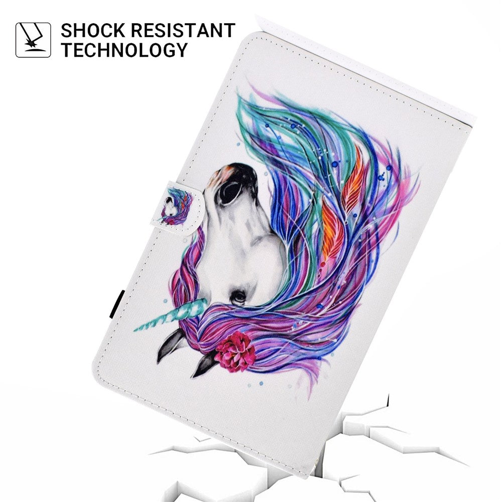 For Lenovo Tab M10 (Gen 3) TB-328FU / TB-328XU A2 Pattern Printing PU Leather Case Adjustable Stand Protection Smart Cover with Card Slots and Pencil Holder - Horse