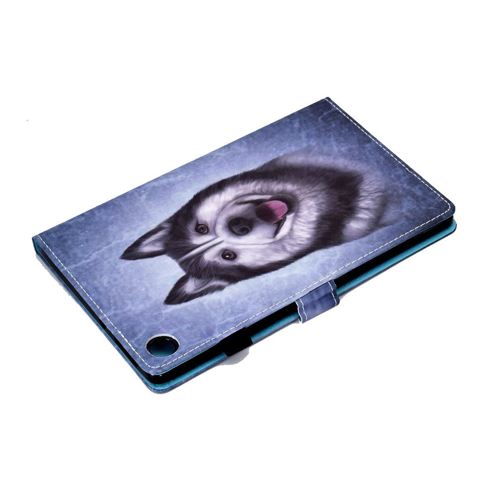 For Lenovo Tab M10 (Gen 3) TB-328FU / TB-328XU A2 Pattern Printing PU Leather Case Adjustable Stand Protection Smart Cover with Card Slots and Pencil Holder - Husky