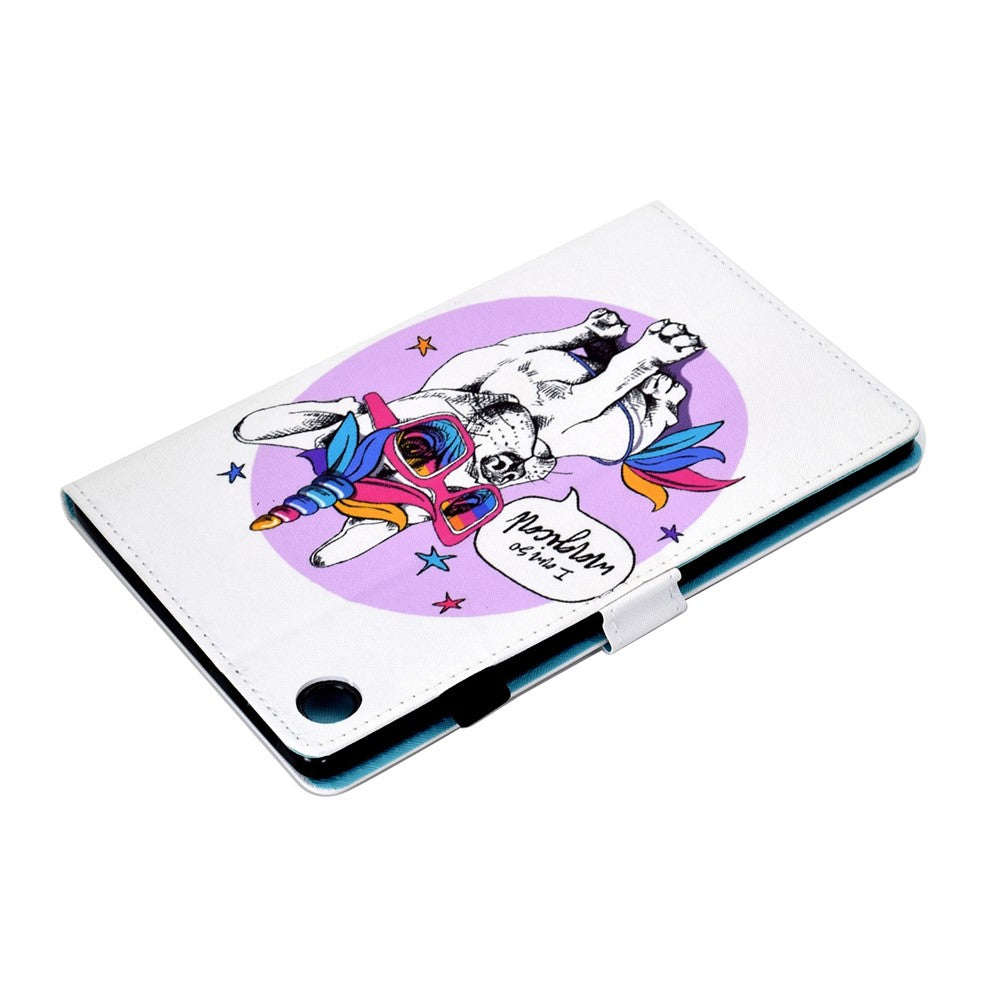 For Lenovo Tab M10 (Gen 3) TB-328FU / TB-328XU A2 Pattern Printing PU Leather Case Adjustable Stand Protection Smart Cover with Card Slots and Pencil Holder - Unicorn Dog