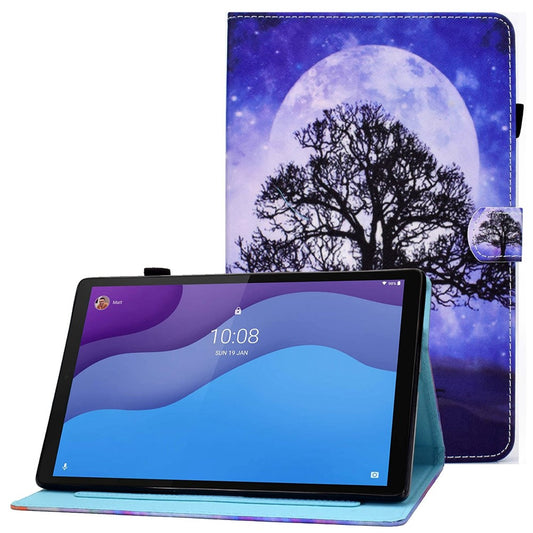 For Lenovo Tab M10 (Gen 3) TB-328FU / TB-328XU A2 Pattern Printing PU Leather Case Adjustable Stand Protection Smart Cover with Card Slots and Pencil Holder - Life Tree