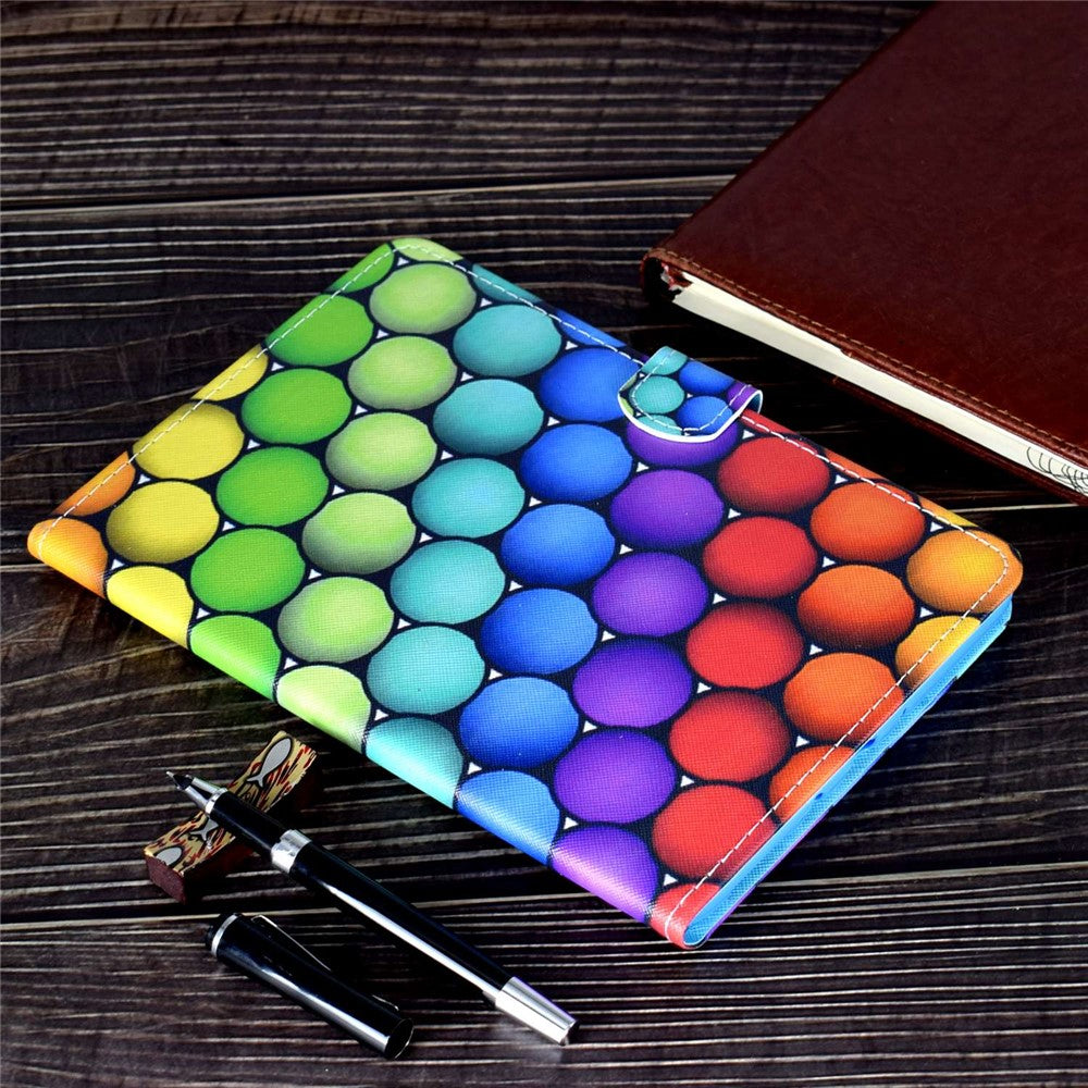 For Lenovo Tab M10 (Gen 3) TB-328FU / TB-328XU A2 Pattern Printing PU Leather Case Adjustable Stand Protection Smart Cover with Card Slots and Pencil Holder - Balls