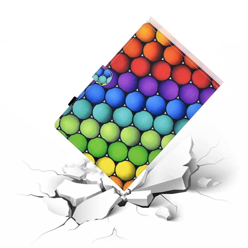 For Lenovo Tab M10 (Gen 3) TB-328FU / TB-328XU A2 Pattern Printing PU Leather Case Adjustable Stand Protection Smart Cover with Card Slots and Pencil Holder - Balls