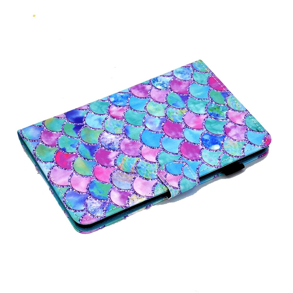 For Lenovo Tab M10 (Gen 3) TB-328FU / TB-328XU A2 Pattern Printing PU Leather Case Adjustable Stand Protection Smart Cover with Card Slots and Pencil Holder - Colorful Scales