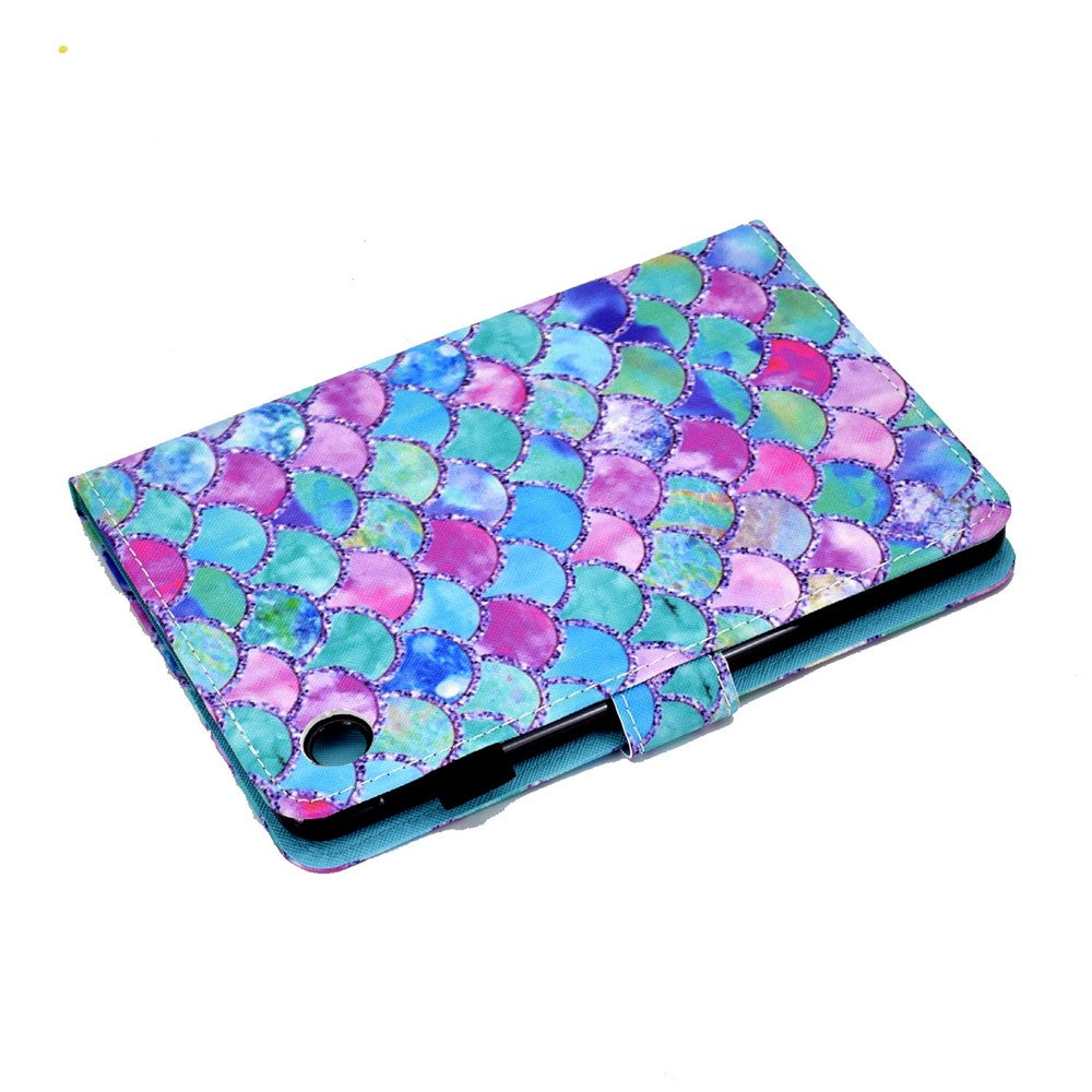 For Lenovo Tab M10 (Gen 3) TB-328FU / TB-328XU A2 Pattern Printing PU Leather Case Adjustable Stand Protection Smart Cover with Card Slots and Pencil Holder - Colorful Scales