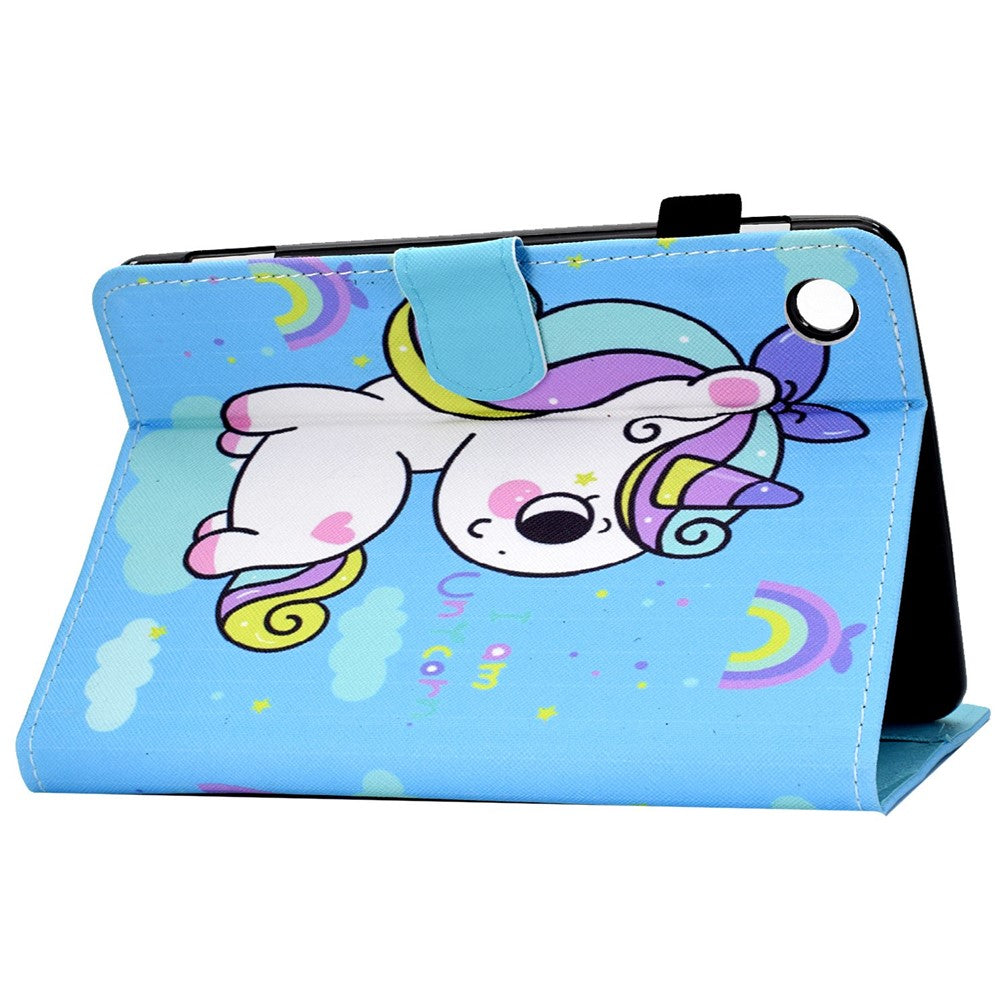 For Lenovo Tab M10 (Gen 3) TB-328FU / TB-328XU A2 Pattern Printing PU Leather Case Adjustable Stand Protection Smart Cover with Card Slots and Pencil Holder - Rainbow Unicorn