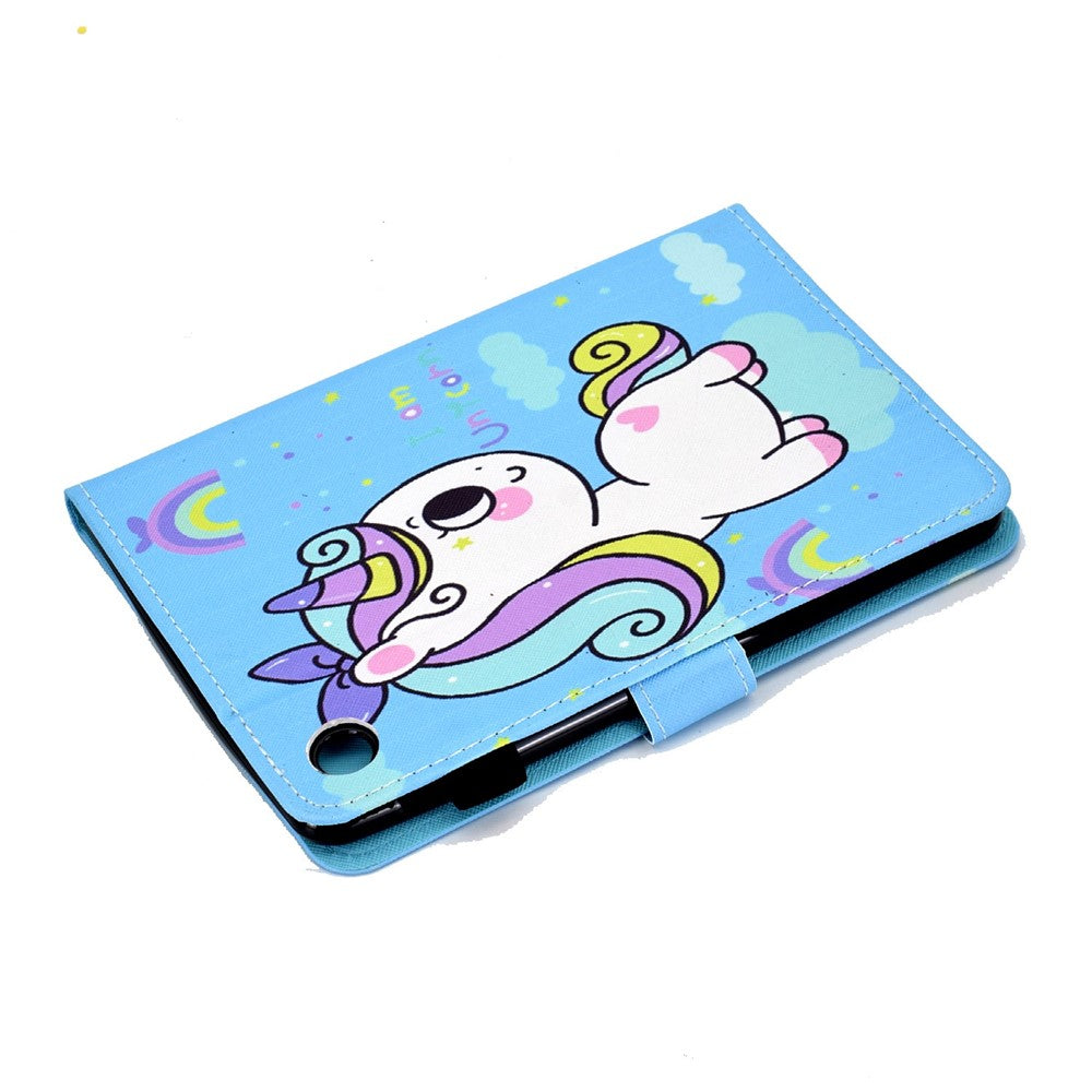 For Lenovo Tab M10 (Gen 3) TB-328FU / TB-328XU A2 Pattern Printing PU Leather Case Adjustable Stand Protection Smart Cover with Card Slots and Pencil Holder - Rainbow Unicorn