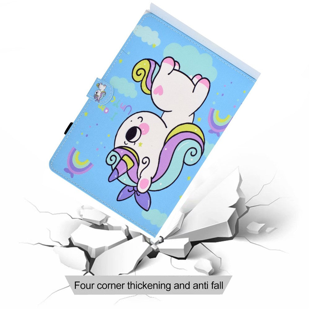 For Lenovo Tab M10 (Gen 3) TB-328FU / TB-328XU A2 Pattern Printing PU Leather Case Adjustable Stand Protection Smart Cover with Card Slots and Pencil Holder - Rainbow Unicorn