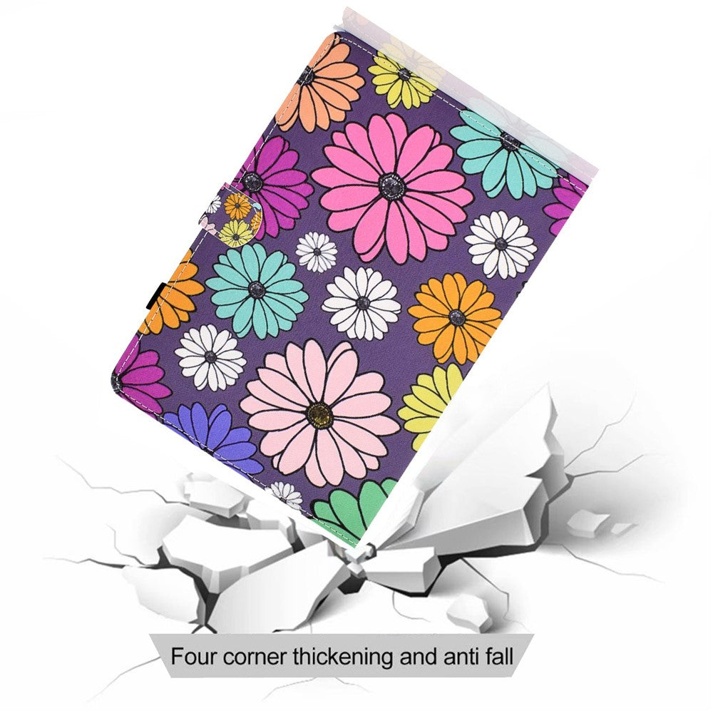 For Lenovo Tab M10 (Gen 3) TB-328FU / TB-328XU A2 Pattern Printing PU Leather Case Adjustable Stand Protection Smart Cover with Card Slots and Pencil Holder - Daisies