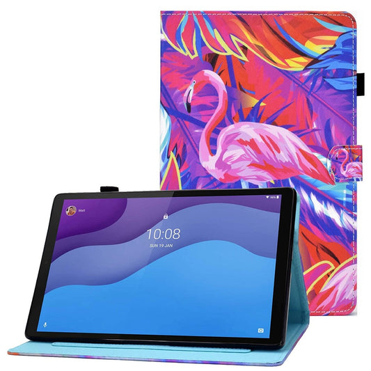For Lenovo Tab M10 (Gen 3) TB-328FU / TB-328XU A2 Pattern Printing PU Leather Case Adjustable Stand Protection Smart Cover with Card Slots and Pencil Holder - Bird