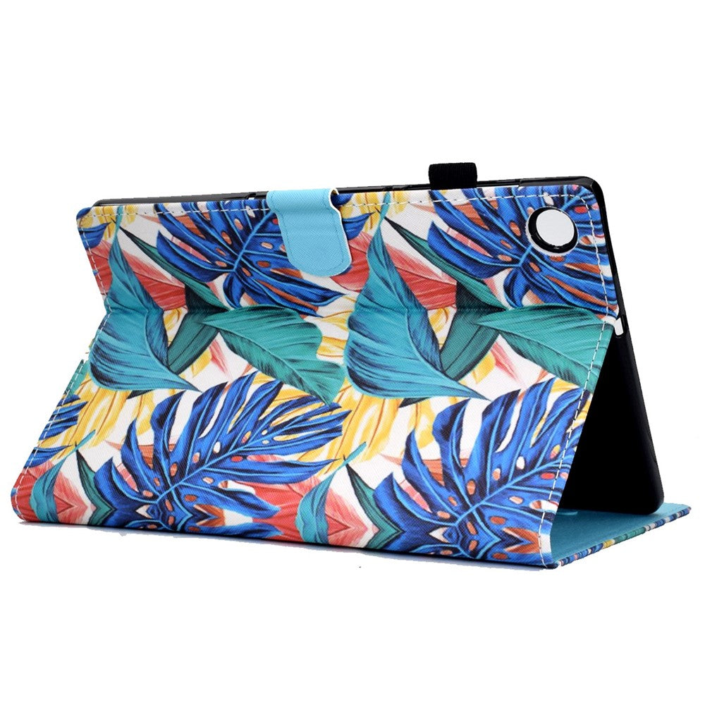 For Lenovo Tab M10 (Gen 3) TB-328FU / TB-328XU A2 Pattern Printing PU Leather Case Adjustable Stand Protection Smart Cover with Card Slots and Pencil Holder - Leaves