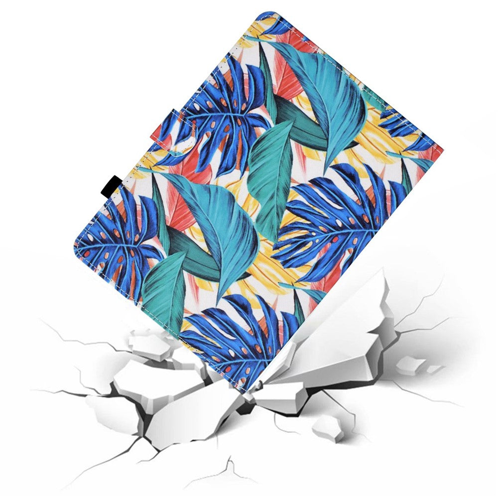 For Lenovo Tab M10 (Gen 3) TB-328FU / TB-328XU A2 Pattern Printing PU Leather Case Adjustable Stand Protection Smart Cover with Card Slots and Pencil Holder - Leaves