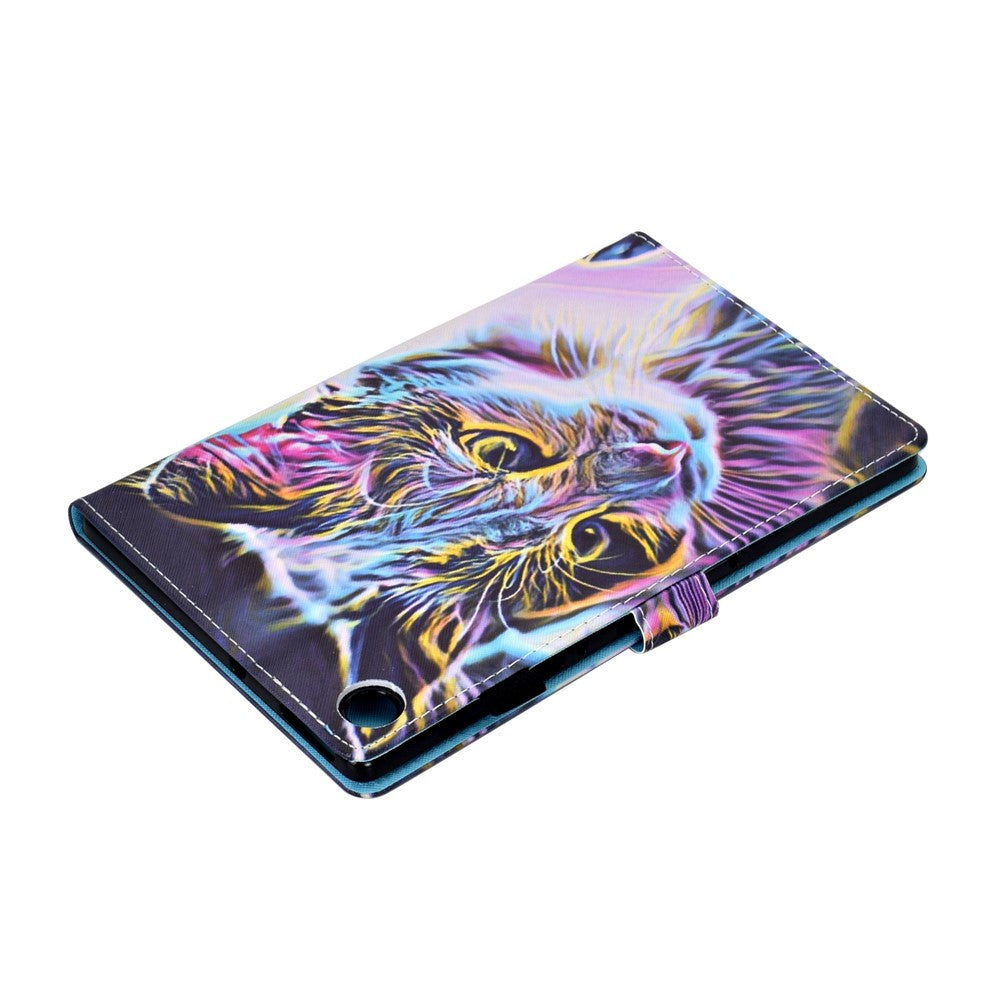 For Lenovo Tab M10 (Gen 3) TB-328FU / TB-328XU A2 Pattern Printing PU Leather Case Adjustable Stand Protection Smart Cover with Card Slots and Pencil Holder - Colorful Cat