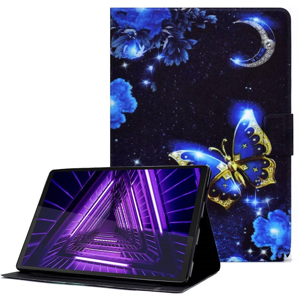 Protective Case for Lenovo Tab M10 Plus (3rd Gen) / Xiaoxin Pad 2022 10.6 inch Pattern Printing Tablet Leather Cover with Card Slots Stand - Blue Butterfly