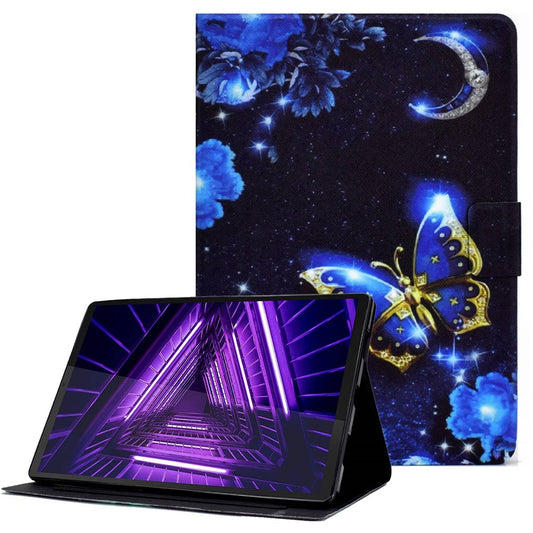 Protective Case for Lenovo Tab M10 Plus (3rd Gen) / Xiaoxin Pad 2022 10.6 inch Pattern Printing Tablet Leather Cover with Card Slots Stand - Blue Butterfly