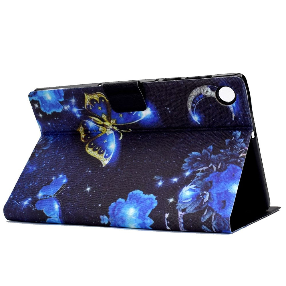 Protective Case for Lenovo Tab M10 Plus (3rd Gen) / Xiaoxin Pad 2022 10.6 inch Pattern Printing Tablet Leather Cover with Card Slots Stand - Blue Butterfly
