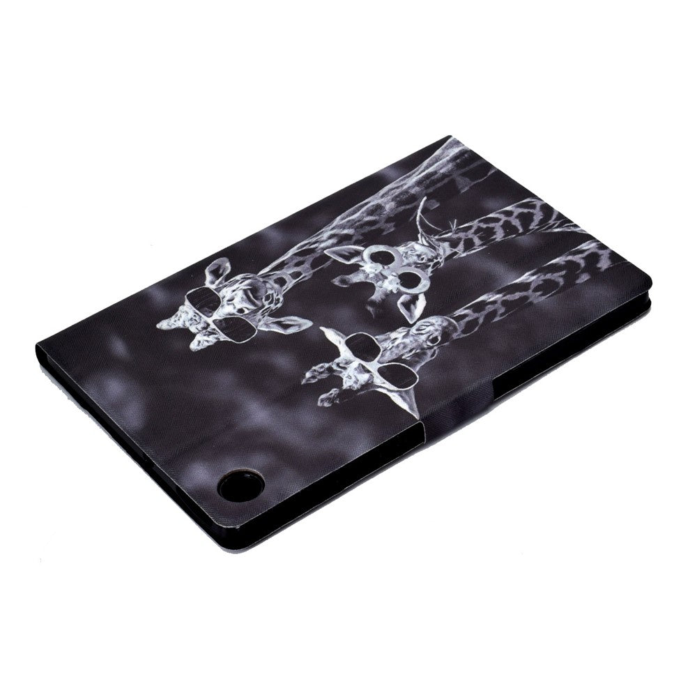 Protective Case for Lenovo Tab M10 Plus (3rd Gen) / Xiaoxin Pad 2022 10.6 inch Pattern Printing Tablet Leather Cover with Card Slots Stand - Three Giraffes