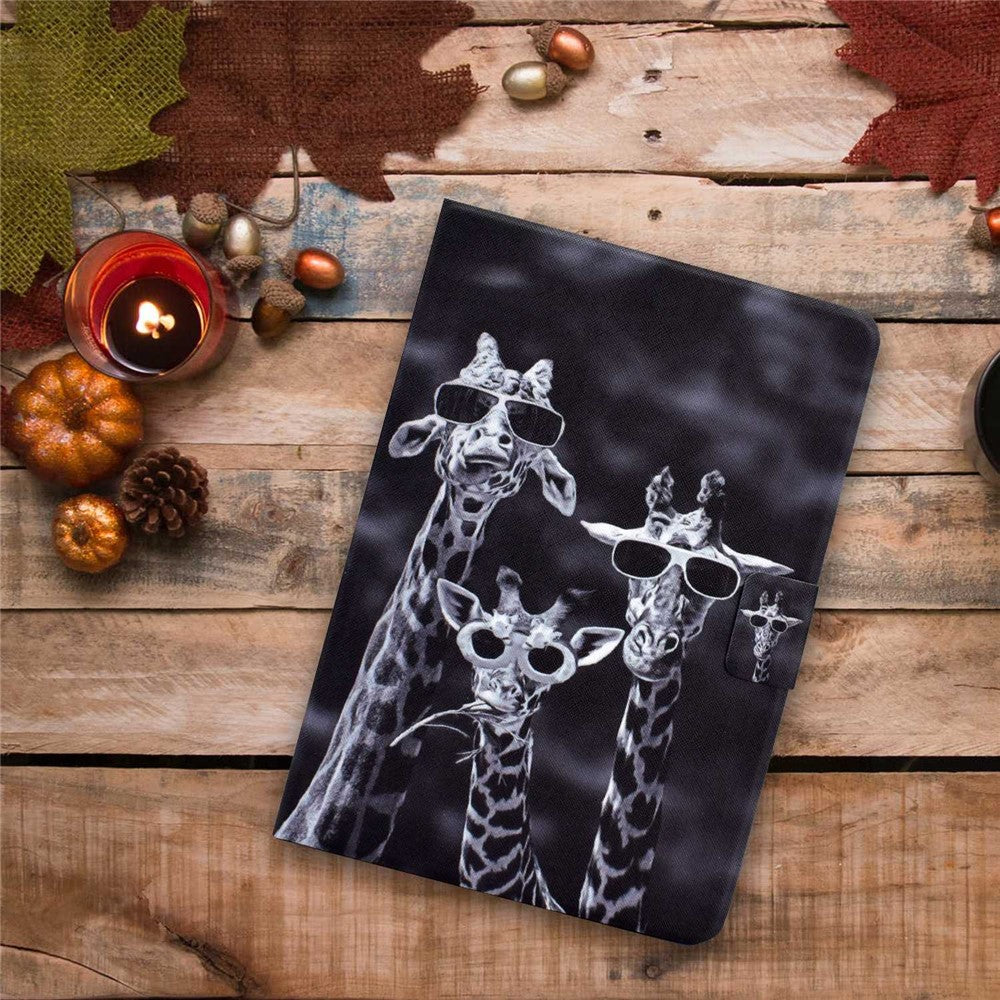 Protective Case for Lenovo Tab M10 Plus (3rd Gen) / Xiaoxin Pad 2022 10.6 inch Pattern Printing Tablet Leather Cover with Card Slots Stand - Three Giraffes