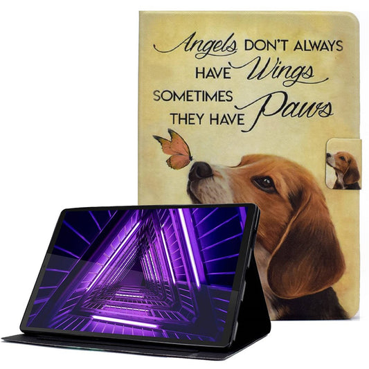 Protective Case for Lenovo Tab M10 Plus (3rd Gen) / Xiaoxin Pad 2022 10.6 inch Pattern Printing Tablet Leather Cover with Card Slots Stand - Butterfly and Dog