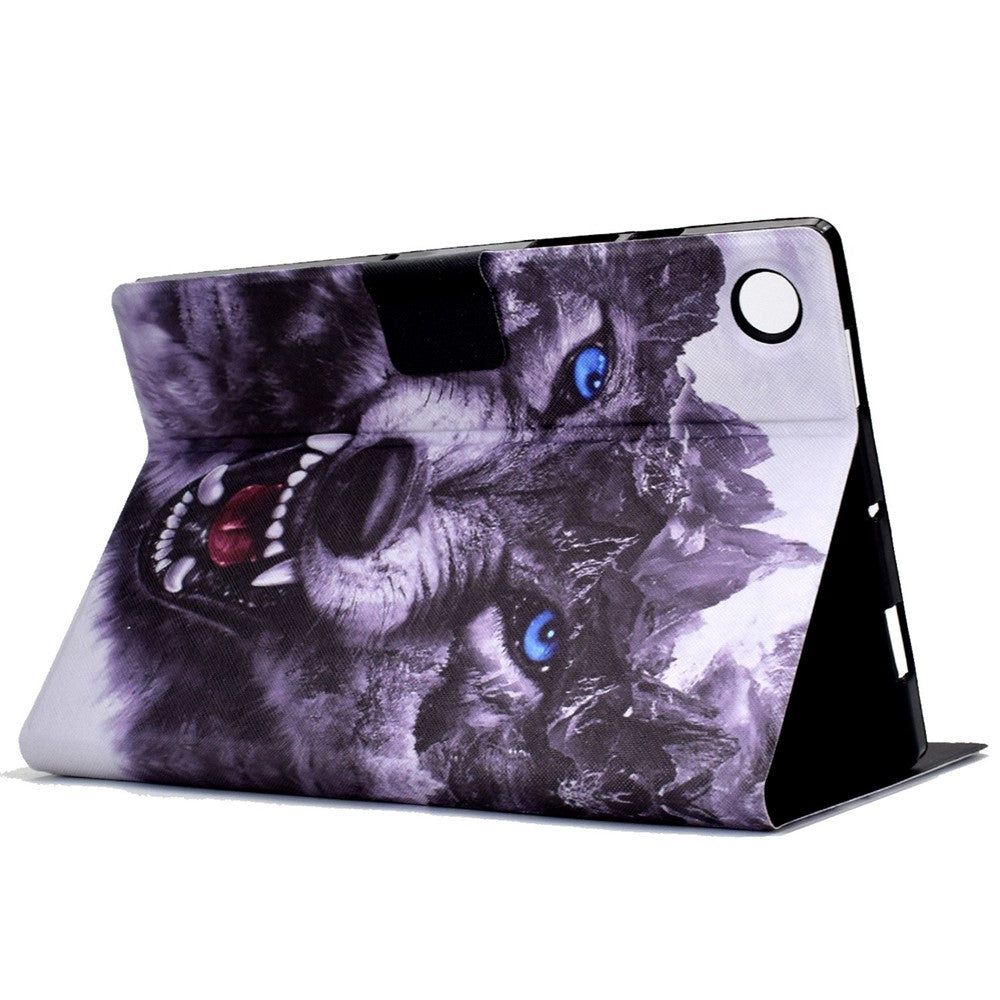 Protective Case for Lenovo Tab M10 Plus (3rd Gen) / Xiaoxin Pad 2022 10.6 inch Pattern Printing Tablet Leather Cover with Card Slots Stand - Wolfhound