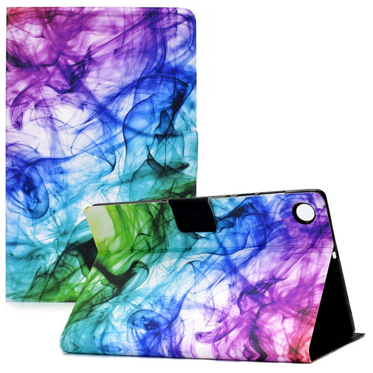 For Lenovo Tab M10 Plus (3rd Gen) / Xiaoxin Pad 2022 10.6 inch PU Leather Case Pattern Printing Card Holder Stand Cover - Fog