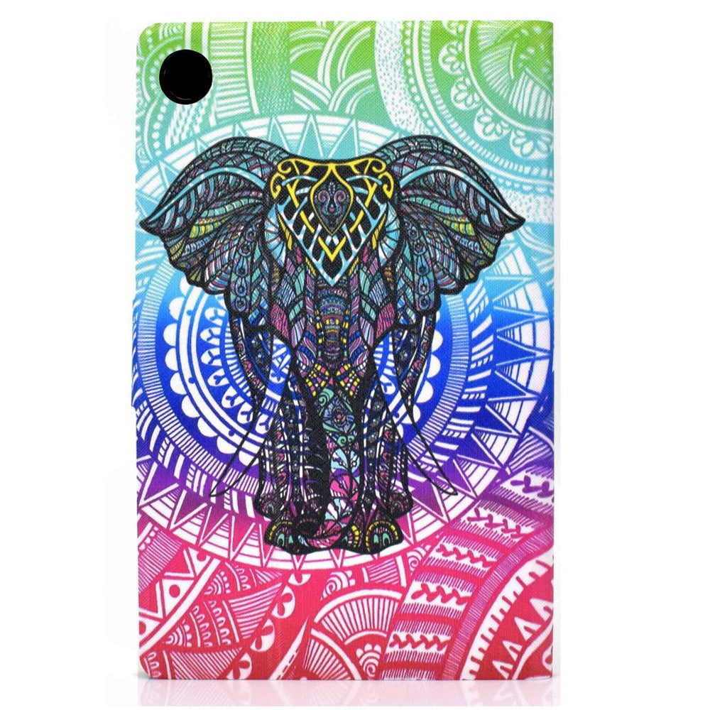 For Lenovo Tab M10 Plus (3rd Gen) / Xiaoxin Pad 2022 10.6 inch PU Leather Case Pattern Printing Card Holder Stand Cover - Elephant