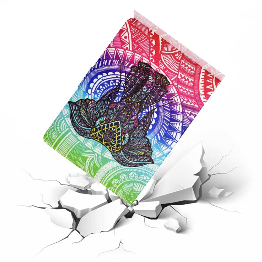 For Lenovo Tab M10 Plus (3rd Gen) / Xiaoxin Pad 2022 10.6 inch PU Leather Case Pattern Printing Card Holder Stand Cover - Elephant