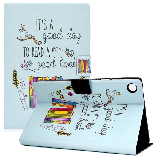 For Lenovo Tab M10 Plus (3rd Gen) / Xiaoxin Pad 2022 10.6 inch PU Leather Case Pattern Printing Card Holder Stand Cover - Colorful Books