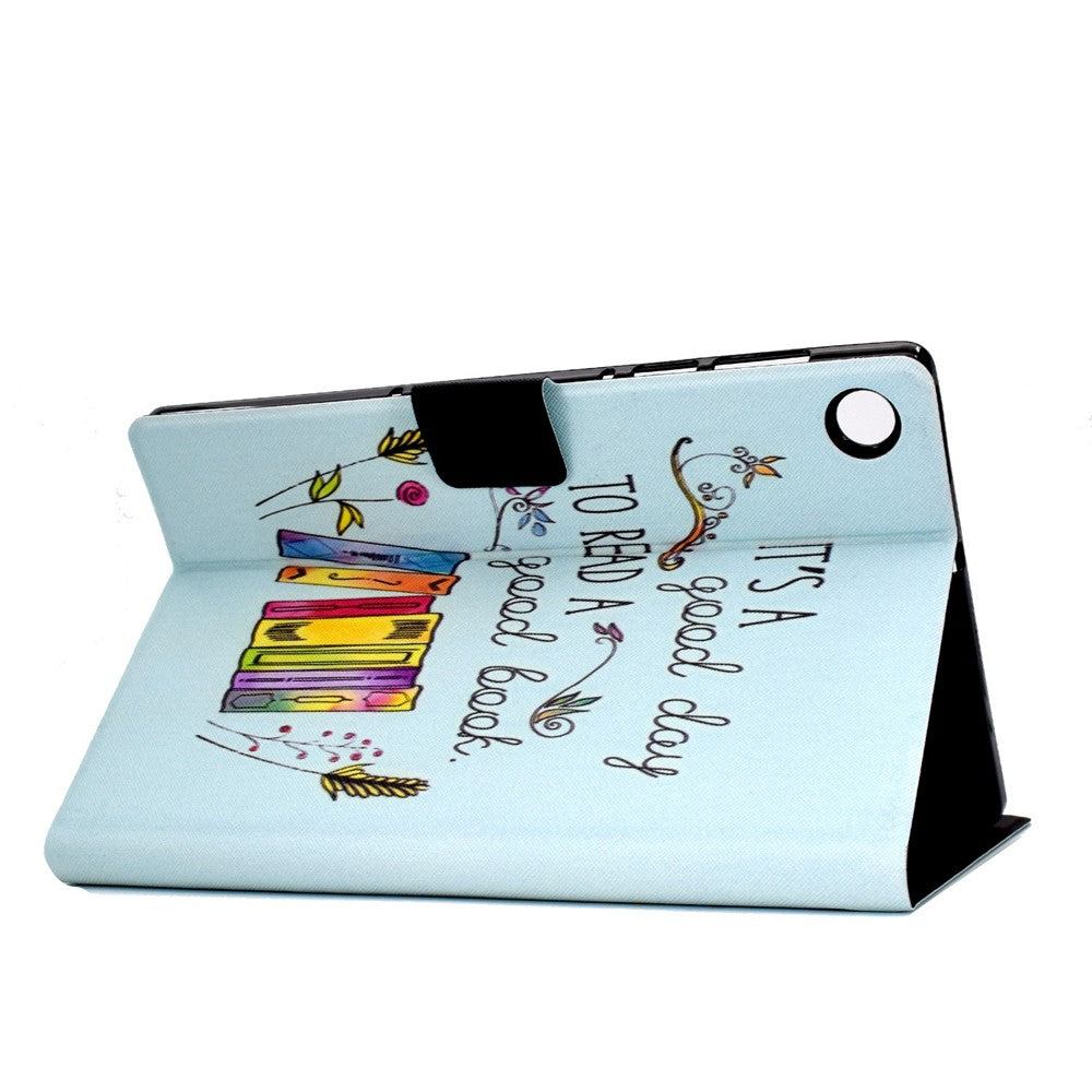 For Lenovo Tab M10 Plus (3rd Gen) / Xiaoxin Pad 2022 10.6 inch PU Leather Case Pattern Printing Card Holder Stand Cover - Colorful Books