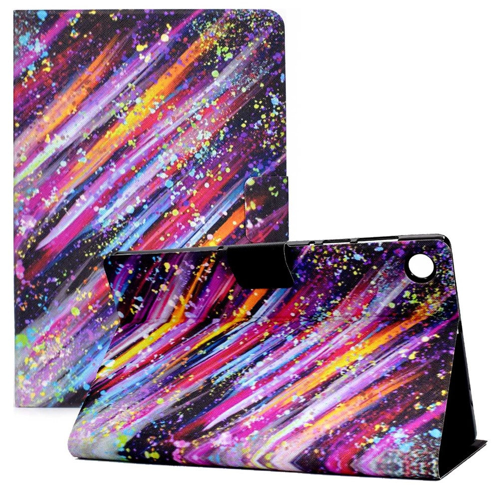 For Lenovo Tab M10 Plus (3rd Gen) / Xiaoxin Pad 2022 10.6 inch PU Leather Case Pattern Printing Card Holder Stand Cover - Meteor