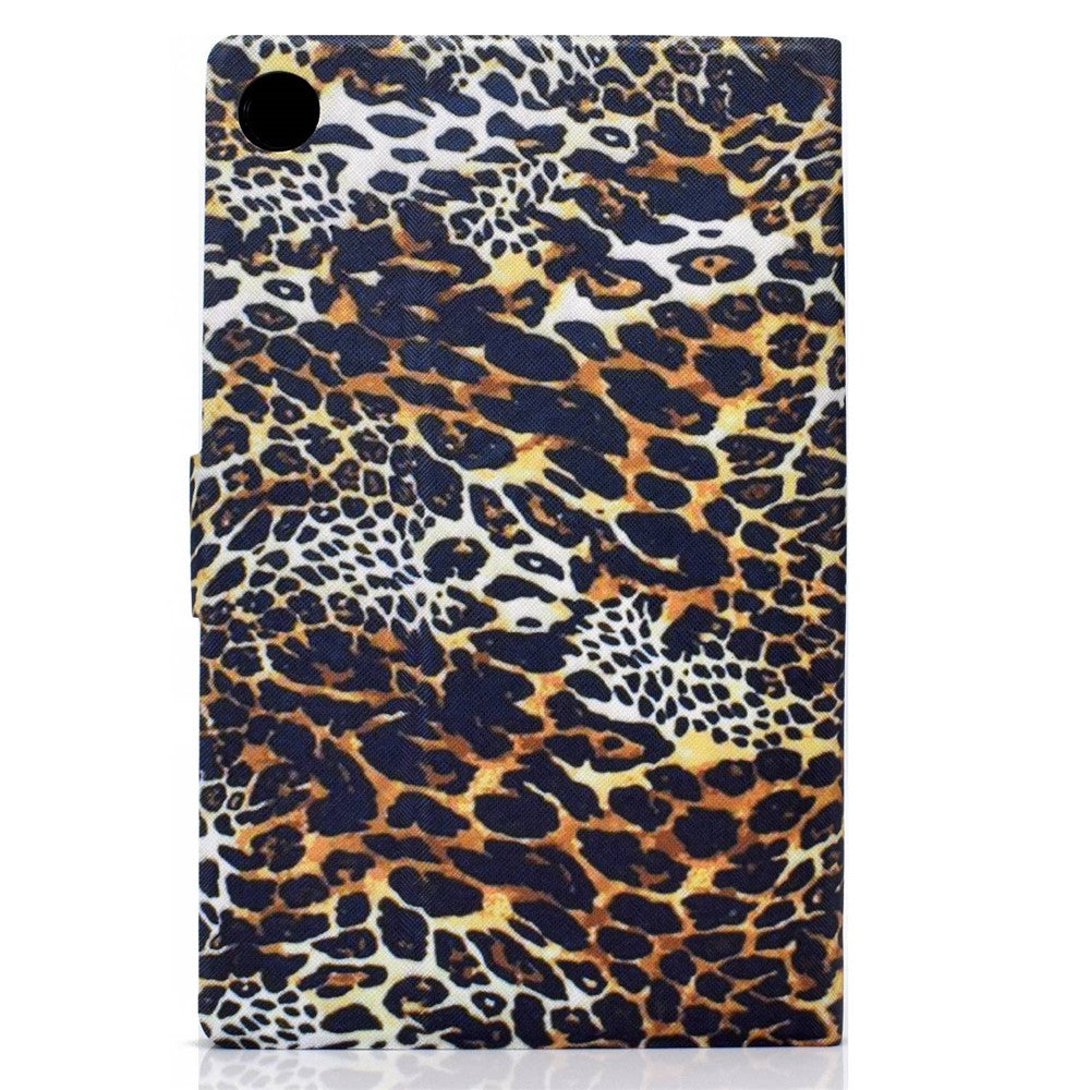 For Lenovo Tab M10 Plus (3rd Gen) / Xiaoxin Pad 2022 10.6 inch PU Leather Case Pattern Printing Card Holder Stand Cover - Leopard Print