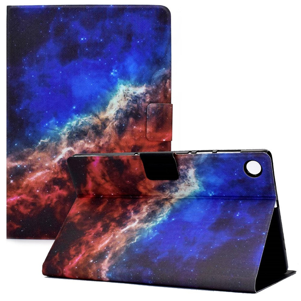 For Lenovo Tab M10 Plus (3rd Gen) / Xiaoxin Pad 2022 10.6 inch PU Leather Case Pattern Printing Card Holder Stand Cover - Starry Sky