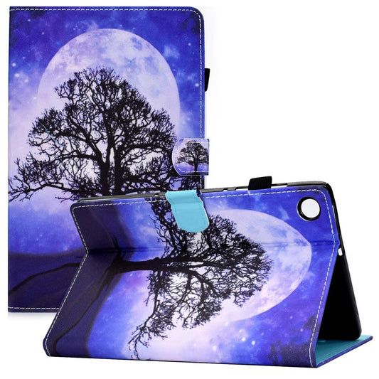 For Lenovo Tab M10 Plus (3rd Gen) / Xiaoxin Pad 2022 10.6 inch PU Leather Smart Auto Wake / Sleep Cover A3 Pattern Printing Stand Card Slots Protective Tablet Case with Pencil Holder - Life Tree