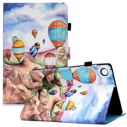 For Lenovo Tab M10 Plus (3rd Gen) / Xiaoxin Pad 2022 10.6 inch PU Leather Smart Auto Wake / Sleep Cover A3 Pattern Printing Stand Card Slots Protective Tablet Case with Pencil Holder - Balloons